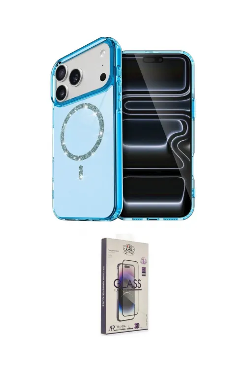 ieg™ iPhone 17 Pro Max Kılıf Kıvılcım Form Prime - Siyah Bilvis 3D Cam Ekran Koruyucu