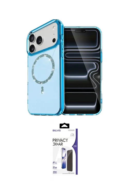 ieg™ iPhone 17 Pro Max Kılıf Kıvılcım Form Prime - Siyah Bilvis 3X AR Hayalet Cam Ekran Koruyucu