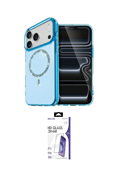 ieg™ iPhone 17 Pro Max Kılıf Kıvılcım Form Prime - Siyah Bilvis 3X AR HD Cam Ekran Koruyucu