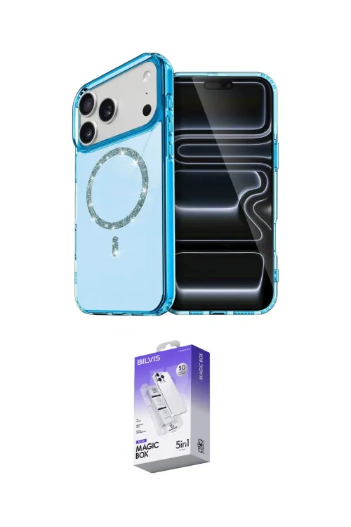 ieg™ iPhone 17 Pro Max Kılıf Kıvılcım Form Prime - Siyah Bilvis 5in1 3D Magic Cam Ekran Koruyucu