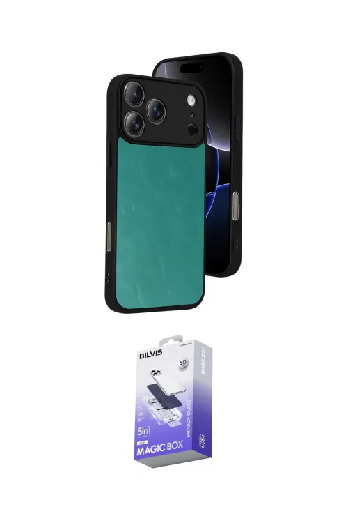 ieg™ iPhone 17 Pro Max Kılıf Kıvılcım Işık Serisi - Siyah Bilvis 5in1 5D Magic Hayalet Cam Ekran Koruyucu