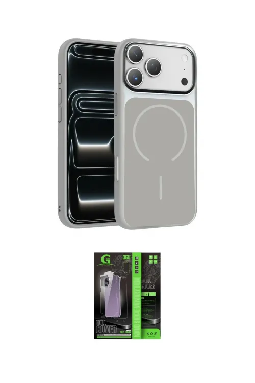 ieg™ iPhone 17 Pro Max Kılıf Kıvılcım Klasik - Şeffaf 360 Full Body Arka Koruyucu