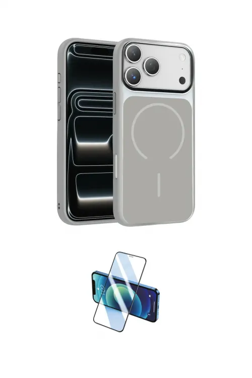 ieg™ iPhone 17 Pro Max Kılıf Kıvılcım Klasik - Siyah 3D Antistatik Cam Ekran Koruyucu