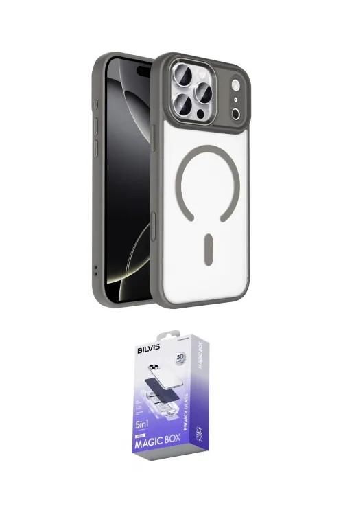 ieg™ iPhone 17 Pro Max Kılıf Kıvılcım Prime - Siyah Bilvis 5in1 5D Magic Hayalet Cam Ekran Koruyucu