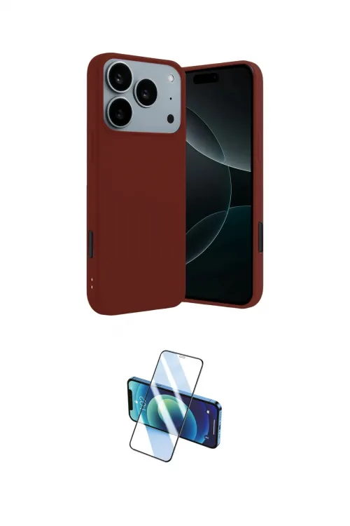 ieg™ iPhone 17 Pro Max Kılıf Kozmos Yansıma Özel Seri - Siyah 3D Antistatik Cam Ekran Koruyucu