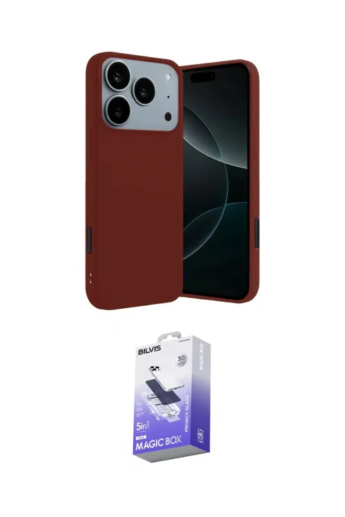 ieg™ iPhone 17 Pro Max Kılıf Kozmos Yansıma Özel Seri - Siyah Bilvis 5in1 5D Magic Hayalet Cam Ekran Koruyucu