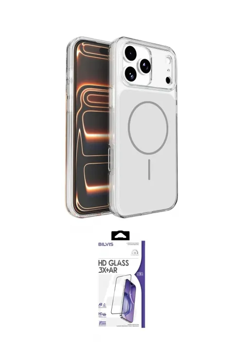 ieg™ iPhone 17 Pro Max Kılıf Kutup Doku Serisi - Siyah Bilvis 3X AR HD Cam Ekran Koruyucu