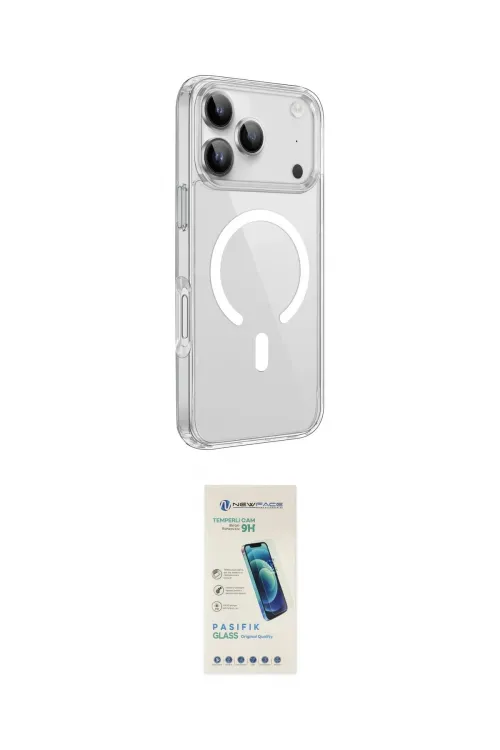 ieg™ iPhone 17 Pro Max Kılıf Kutup Klasik Serisi - Şeffaf Pasifik Cam Ekran Koruyucu