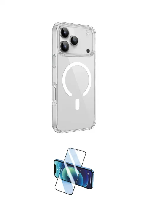 ieg™ iPhone 17 Pro Max Kılıf Kutup Klasik Serisi - Siyah 3D Antistatik Cam Ekran Koruyucu