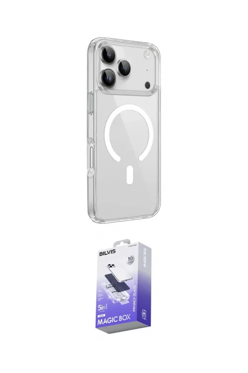 ieg™ iPhone 17 Pro Max Kılıf Kutup Klasik Serisi - Siyah Bilvis 5in1 5D Magic Hayalet Cam Ekran Koruyucu