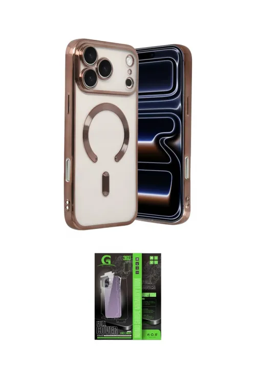 ieg™ iPhone 17 Pro Max Kılıf Nova Işık Özel Seri - Şeffaf 360 Full Body Arka Koruyucu