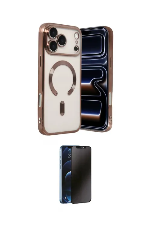 ieg™ iPhone 17 Pro Max Kılıf Nova Işık Özel Seri - Siyah 3D Antistatik Hayalet Cam Ekran Koruyucu