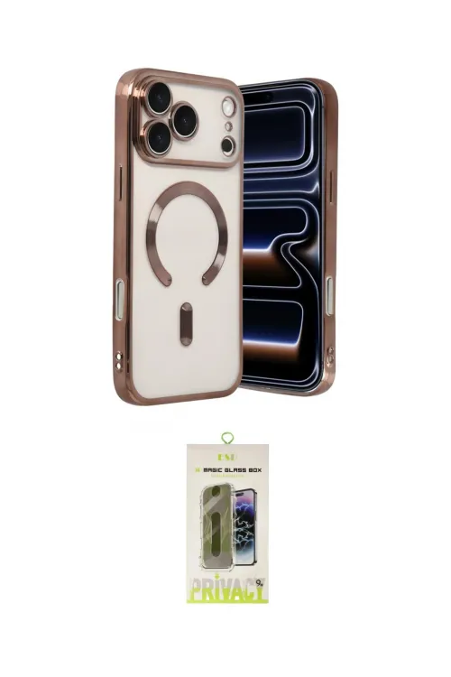 ieg™ iPhone 17 Pro Max Kılıf Nova Işık Özel Seri - Siyah Joko Magic 5D Hayalet Cam