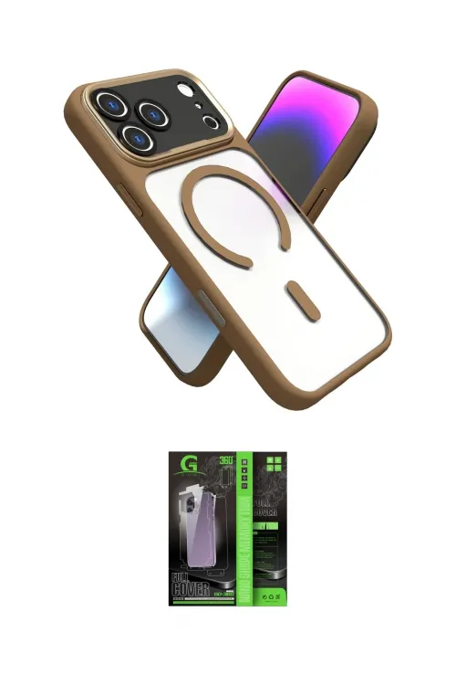 ieg™ iPhone 17 Pro Max Kılıf Nova Yansıma Serisi - Siyah 360 Mat Full Body Arka Koruyucu