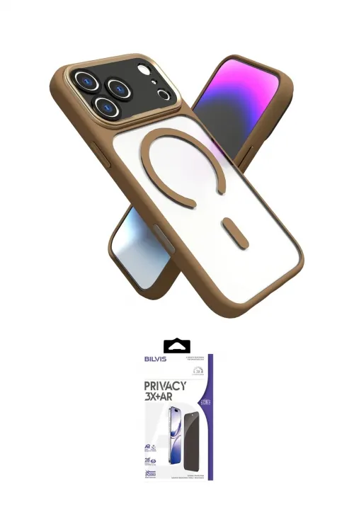 ieg™ iPhone 17 Pro Max Kılıf Nova Yansıma Serisi - Siyah Bilvis 3X AR Hayalet Cam Ekran Koruyucu