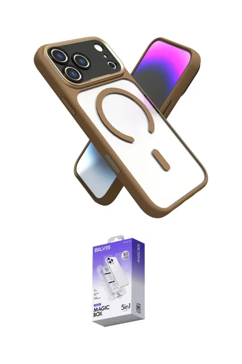 ieg™ iPhone 17 Pro Max Kılıf Nova Yansıma Serisi - Siyah Bilvis 5in1 3D Magic Cam Ekran Koruyucu