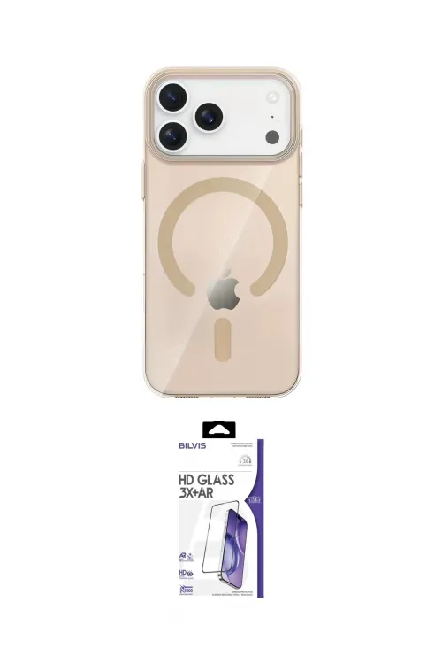ieg™ iPhone 17 Pro Max Kılıf Pusula Form Özel Seri - Siyah Bilvis 3X AR HD Cam Ekran Koruyucu
