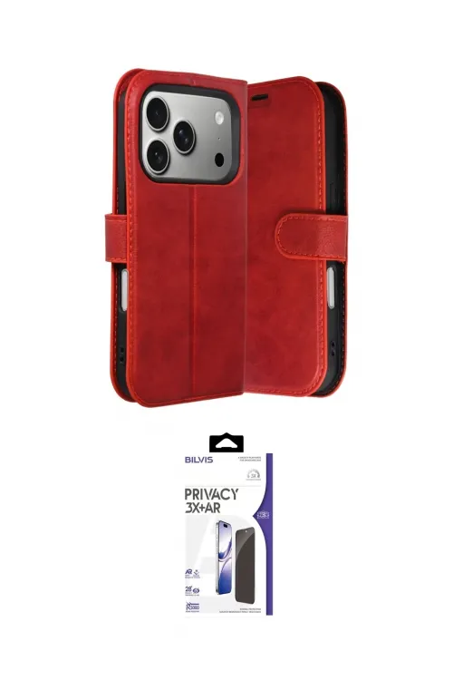 ieg™ iPhone 17 Pro Max Kılıf Siluet Işık Serisi - Siyah Bilvis 3X AR Hayalet Cam Ekran Koruyucu