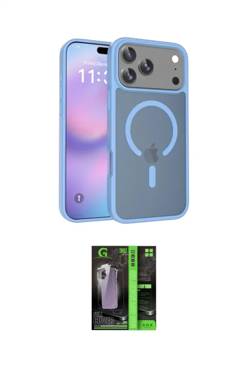 ieg™ iPhone 17 Pro Max Kılıf Siluet Minimal Prime - Şeffaf 360 Full Body Arka Koruyucu