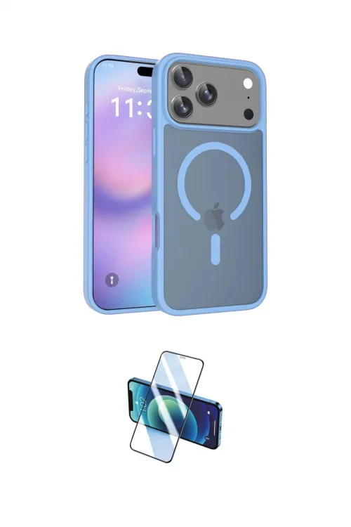 ieg™ iPhone 17 Pro Max Kılıf Siluet Minimal Prime - Siyah 3D Antistatik Cam Ekran Koruyucu
