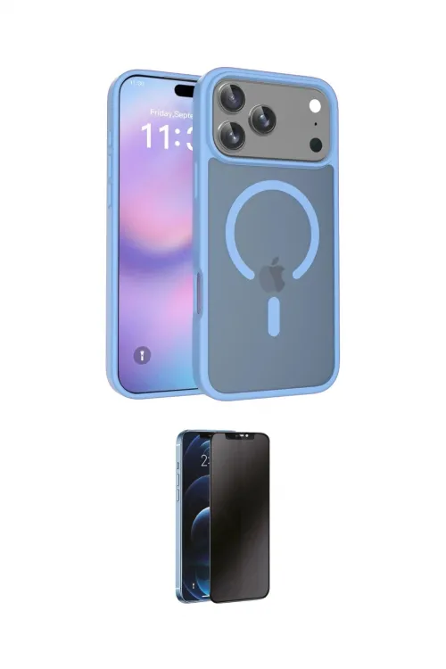 ieg™ iPhone 17 Pro Max Kılıf Siluet Minimal Prime - Siyah 3D Antistatik Hayalet Cam Ekran Koruyucu