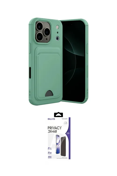 ieg™ iPhone 17 Pro Max Kılıf Vadi Çizgi Prime - Siyah Bilvis 3X AR Hayalet Cam Ekran Koruyucu