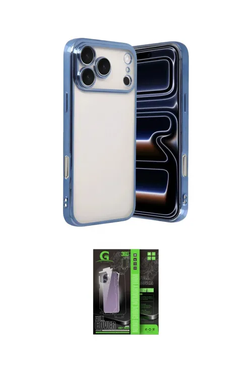 ieg™ iPhone 17 Pro Max Kılıf Vadi Minimal - Şeffaf 360 Full Body Arka Koruyucu