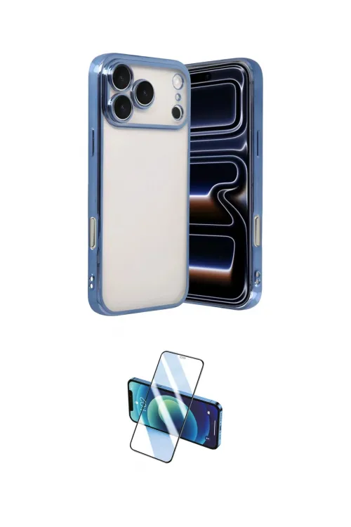ieg™ iPhone 17 Pro Max Kılıf Vadi Minimal - Siyah 3D Antistatik Cam Ekran Koruyucu