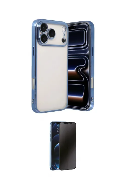 ieg™ iPhone 17 Pro Max Kılıf Vadi Minimal - Siyah 3D Antistatik Hayalet Cam Ekran Koruyucu
