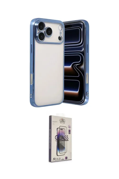 ieg™ iPhone 17 Pro Max Kılıf Vadi Minimal - Siyah Bilvis 3D Cam Ekran Koruyucu