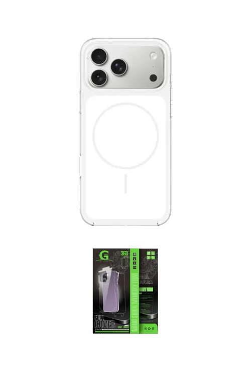 ieg™ iPhone 17 Pro Max Kılıf Yankı Minimal Serisi - Siyah 360 Mat Full Body Arka Koruyucu