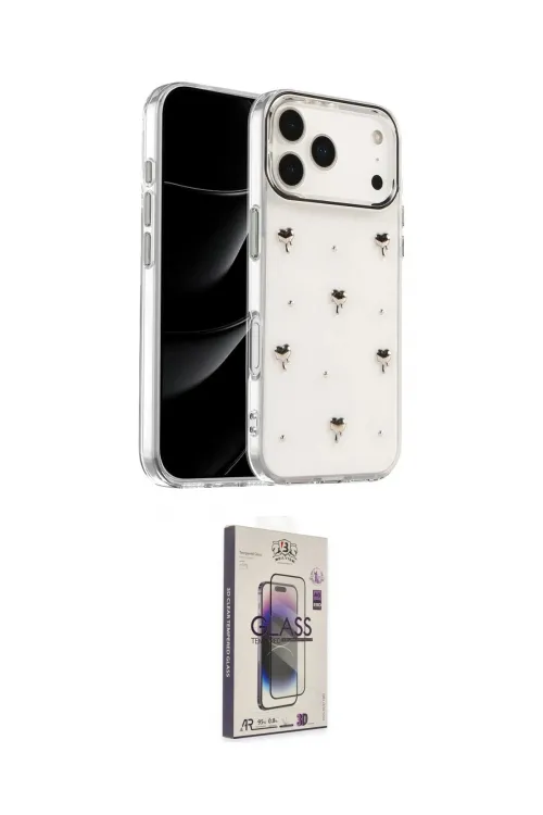 ieg™ iPhone 17 Pro Max Kılıf Yörünge Form - Siyah Bilvis 3D Cam Ekran Koruyucu