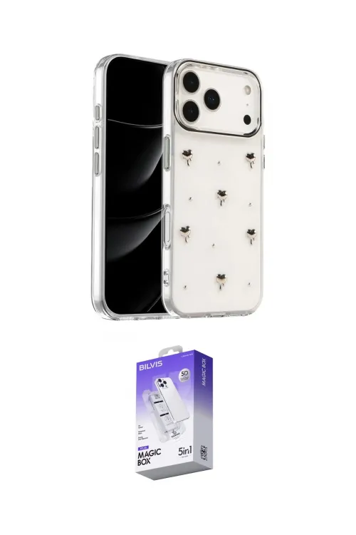 ieg™ iPhone 17 Pro Max Kılıf Yörünge Form - Siyah Bilvis 5in1 3D Magic Cam Ekran Koruyucu