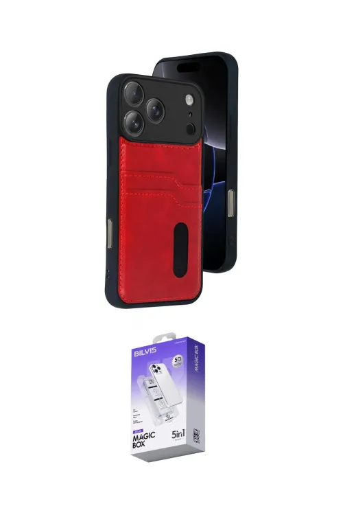 ieg™ iPhone 17 Pro Max Kılıf Yörünge Işık Serisi - Siyah Bilvis 5in1 3D Magic Cam Ekran Koruyucu