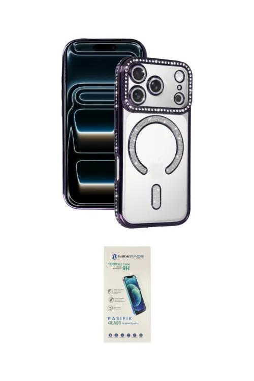 ieg™ iPhone 17 Pro Max Kılıf Zirve Doku Prime - Şeffaf Pasifik Cam Ekran Koruyucu