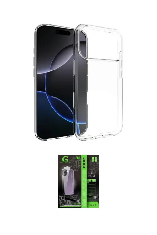 ieg™ iPhone 17 Pro Max Kılıf Zirve Doku - Şeffaf 360 Full Body Arka Koruyucu