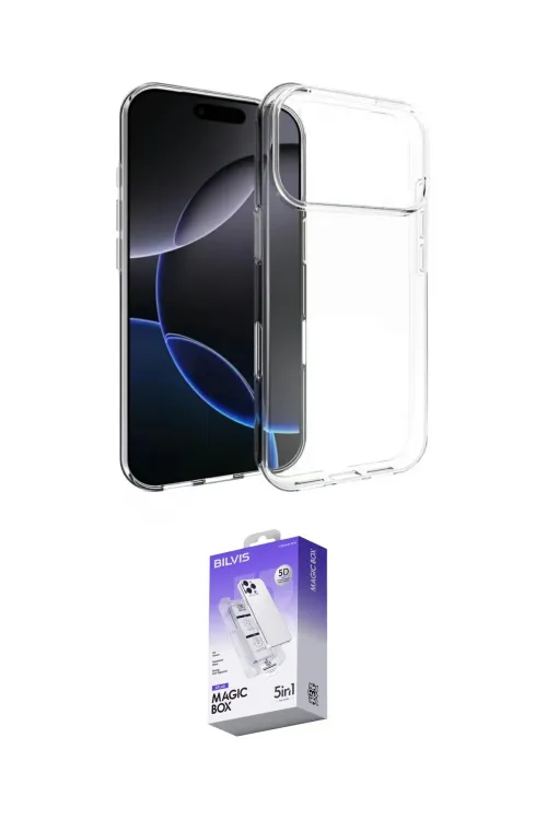 ieg™ iPhone 17 Pro Max Kılıf Zirve Doku - Siyah Bilvis 5in1 3D Magic Cam Ekran Koruyucu