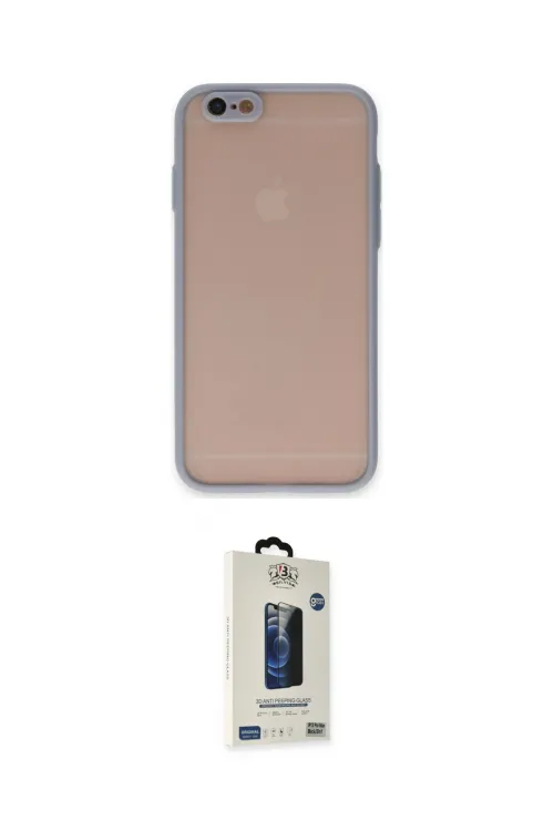 ieg™ iPhone 6 Kılıf Ahenk Çizgi Serisi - Siyah Bilvis Hayalet Cam Ekran Koruyucu