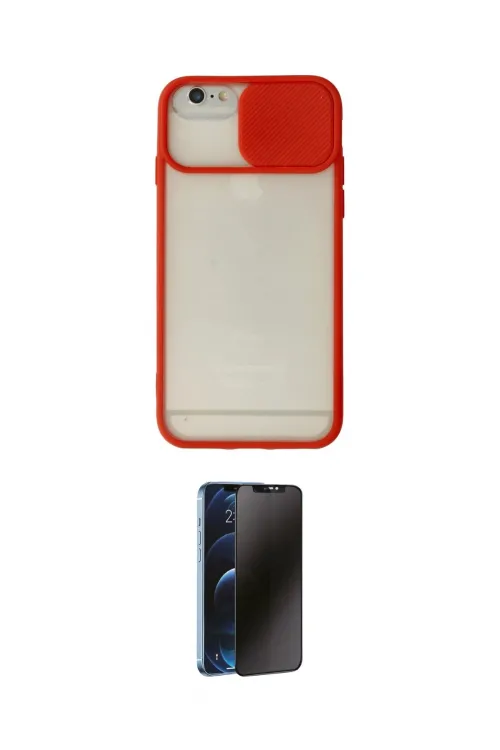 ieg™ iPhone 6 Kılıf Vadi Çizgi - Siyah 3D Antistatik Hayalet Cam Ekran Koruyucu
