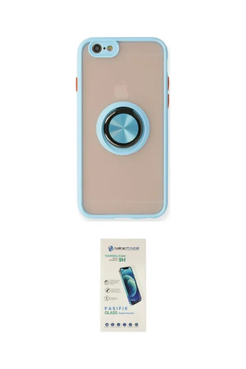 ieg™ iPhone 6 Kılıf Yörünge Çizgi - Şeffaf Pasifik Cam Ekran Koruyucu