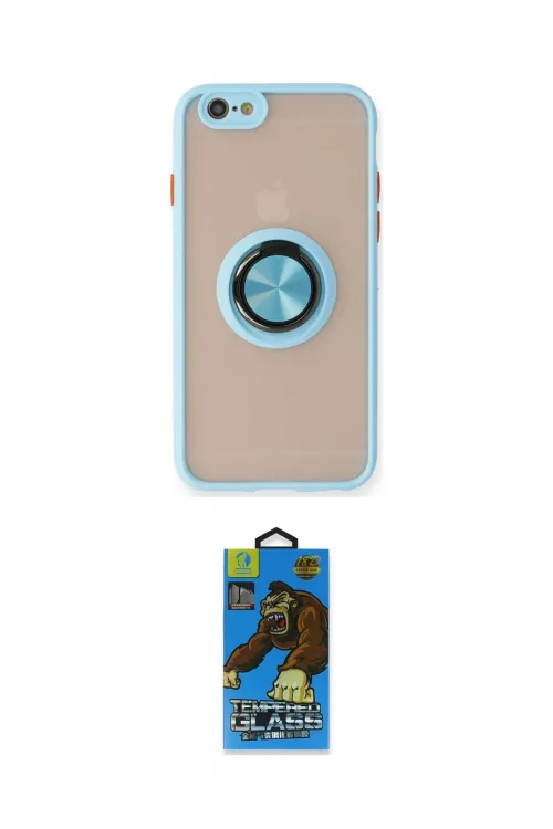 ieg™ iPhone 6 Kılıf Yörünge Çizgi - Siyah 18D Cam Ekran Koruyucu