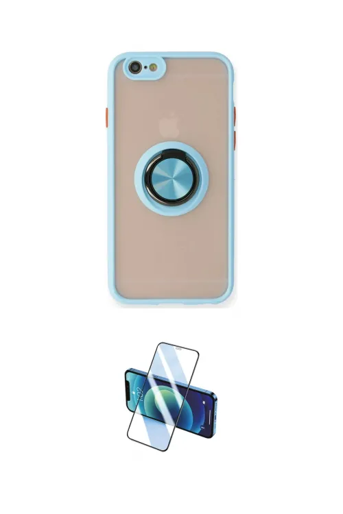 ieg™ iPhone 6 Kılıf Yörünge Çizgi - Siyah 3D Antistatik Cam Ekran Koruyucu
