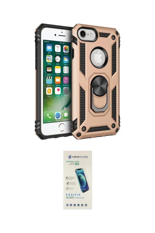 ieg™ iPhone 7 Kılıf Ahenk Klasik Koleksiyonu - Şeffaf Pasifik Cam Ekran Koruyucu