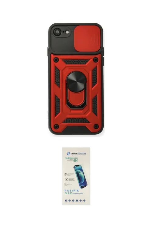 ieg™ iPhone 7 Kılıf Ahenk Klasik - Şeffaf Pasifik Cam Ekran Koruyucu