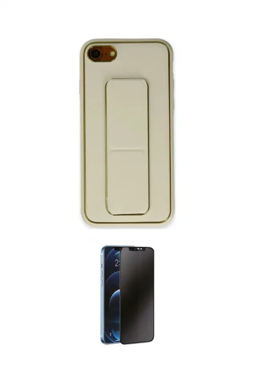 ieg™ iPhone 7 Kılıf Akış Doku - Siyah 3D Antistatik Hayalet Cam Ekran Koruyucu