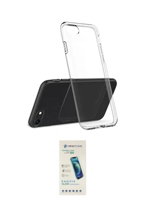 ieg™ iPhone 7 Kılıf Zirve Doku - Şeffaf Pasifik Cam Ekran Koruyucu