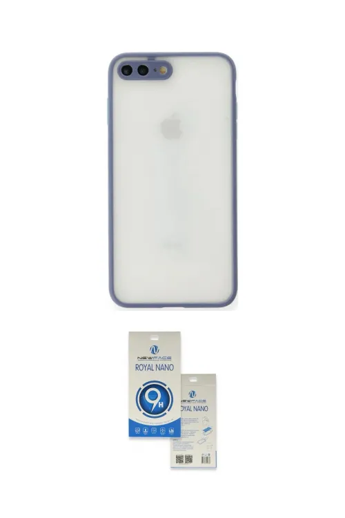 ieg™ iPhone 7 Plus Kılıf Ahenk Çizgi Serisi - Şeffaf Royal Nano Ekran Koruyucu