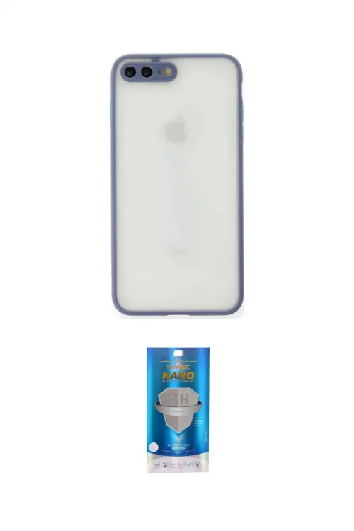 ieg™ iPhone 7 Plus Kılıf Ahenk Çizgi Serisi - Şeffaf Royal Nano Ekran Koruyucu