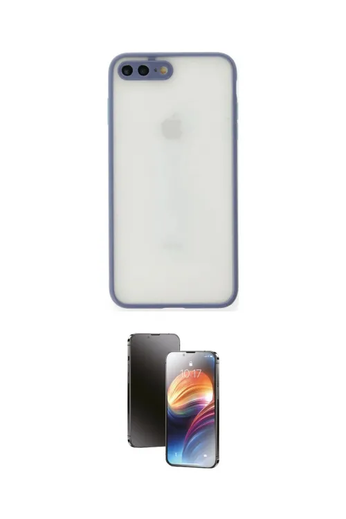 ieg™ iPhone 7 Plus Kılıf Ahenk Çizgi Serisi - Siyah 3D Antistatik Mat Seramik Nano Ekran Koruyucu