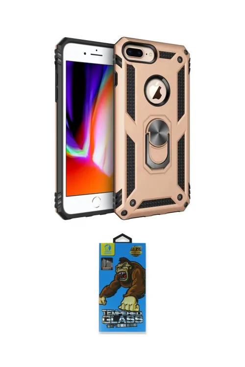 ieg™ iPhone 7 Plus Kılıf Ahenk Klasik Koleksiyonu - Beyaz 18D Cam Ekran Koruyucu